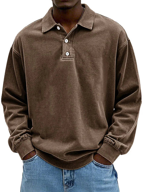 Langarm Polo Shirt | Klassischer Kragen mit Knopfleiste