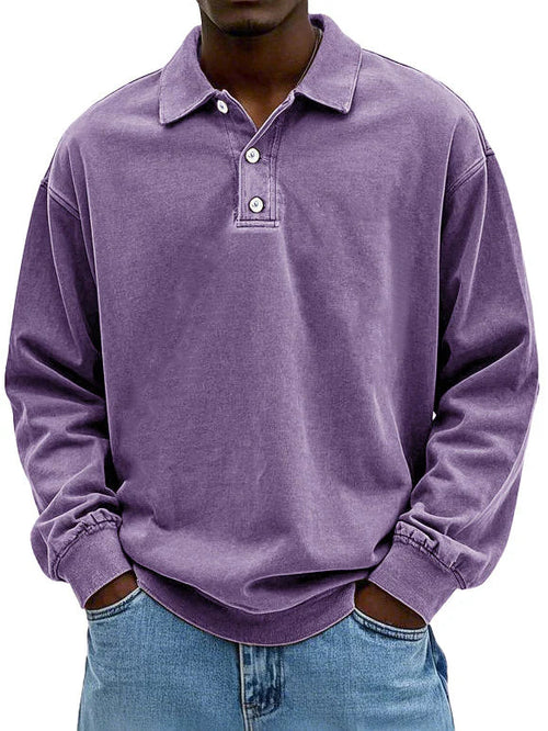 Langarm Polo Shirt | Klassischer Kragen mit Knopfleiste