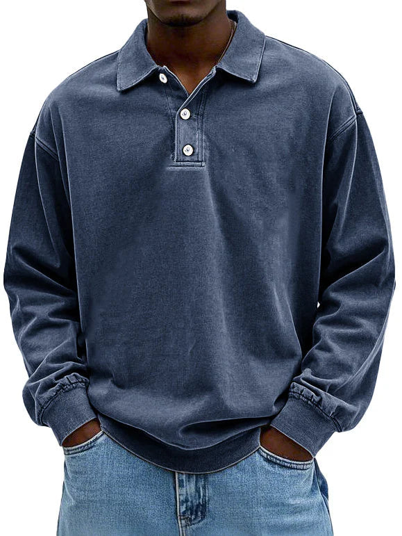 Langarm Polo Shirt | Klassischer Kragen mit Knopfleiste