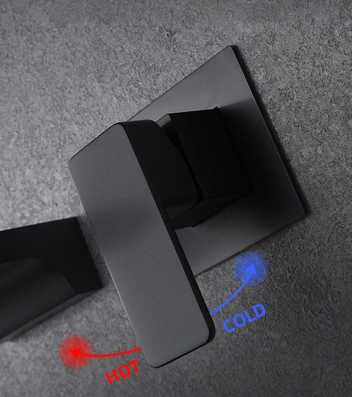 Eleganter Wasserhahn mit Kaskadenauslauf | Einhebelmischer für das Badezimmer