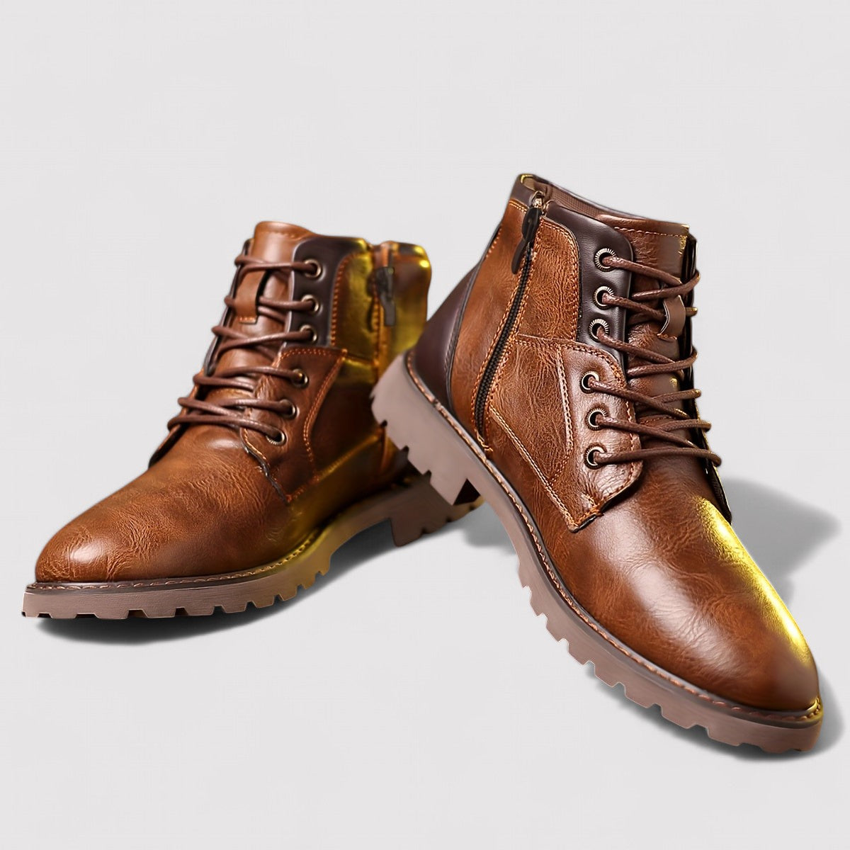 Freizeit Boots mit Reißverschluss - Klassischer Schnürstil