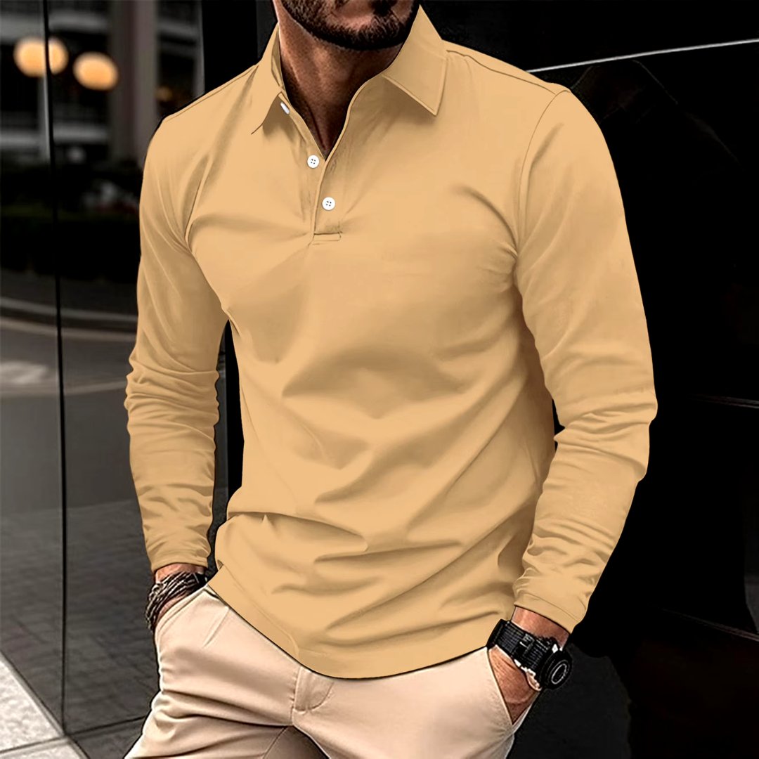 Langarm Polo Shirt | Klassischer Schnitt mit Knopfleiste
