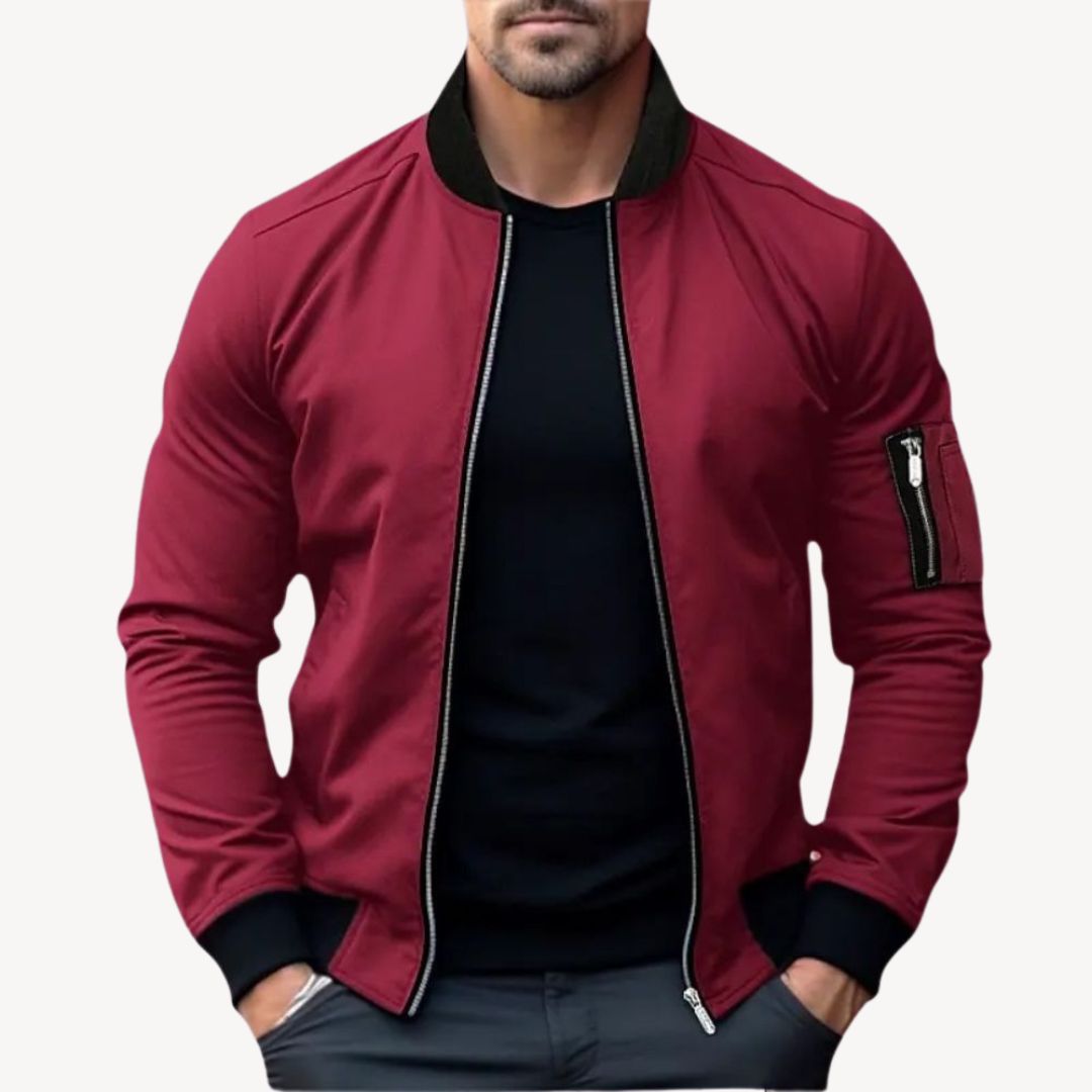Bomberjacke mit Zipper - Moderner Slim Fit