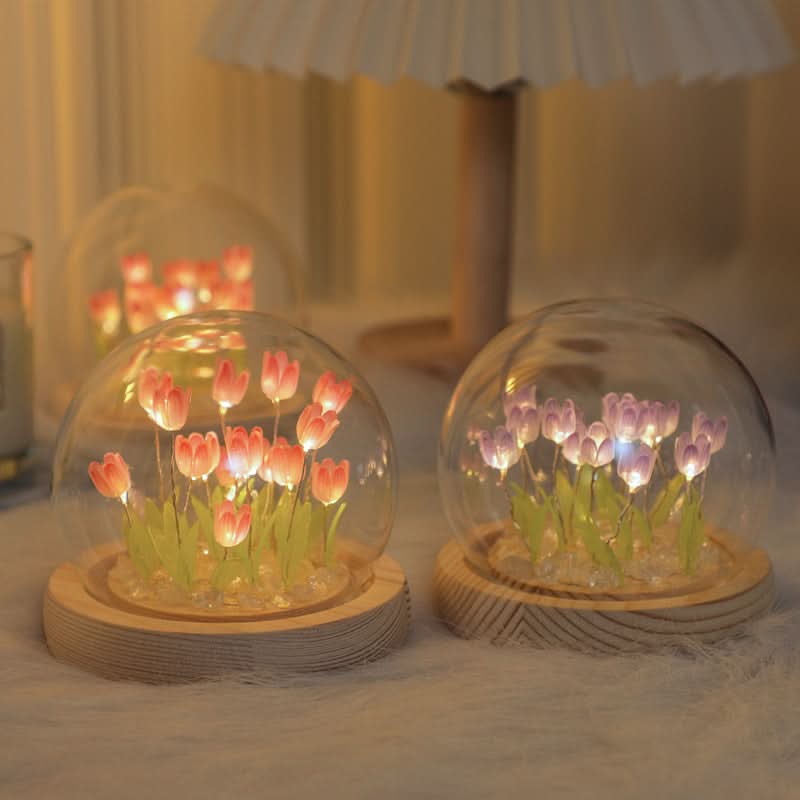 Tulpen LED Nachtlicht Deko Lampe | Warmes Stimmungslicht Für Schlafzimmer Und Kinderzimmer