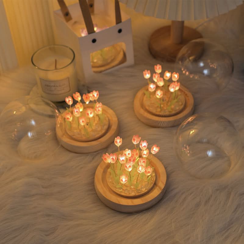 Tulpen LED Nachtlicht Deko Lampe | Warmes Stimmungslicht Für Schlafzimmer Und Kinderzimmer