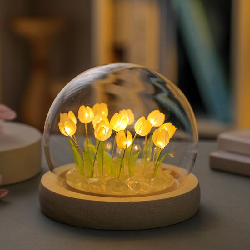 Tulpen LED Nachtlicht Deko Lampe | Warmes Stimmungslicht Für Schlafzimmer Und Kinderzimmer