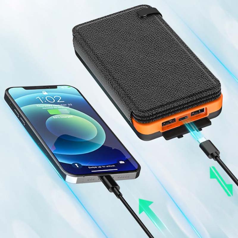 Solar Powerbank | 25000mAh Schnellladung 4 Solarpanels Mit Taschenlampe