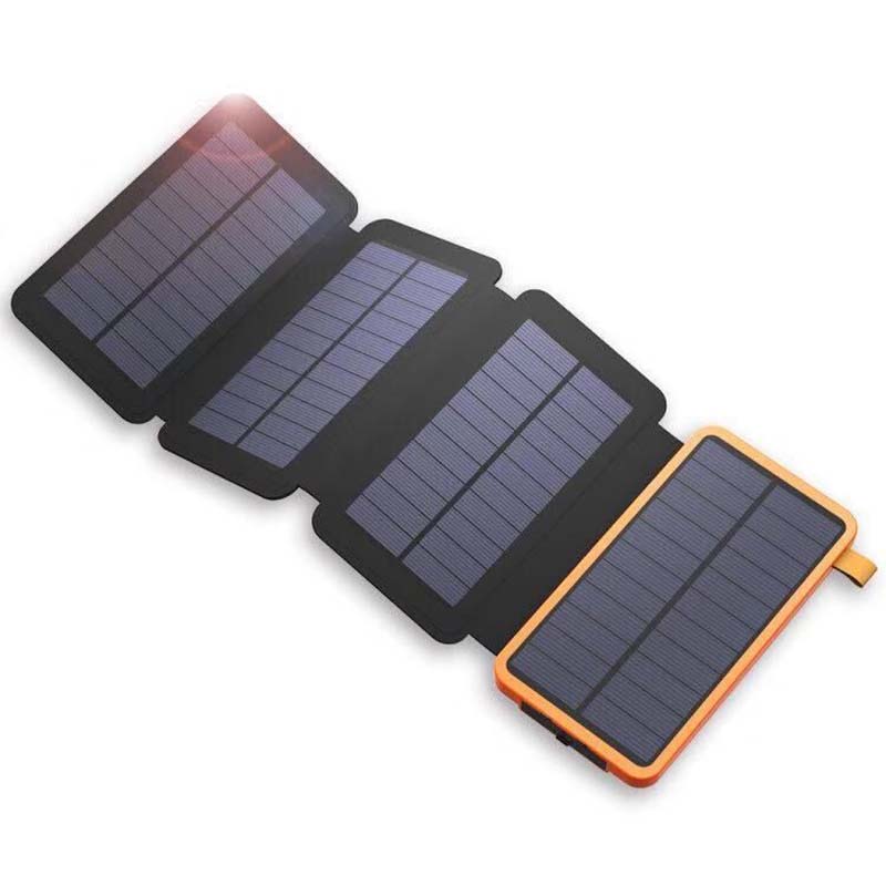 Solar Powerbank | 25000mAh Schnellladung 4 Solarpanels Mit Taschenlampe