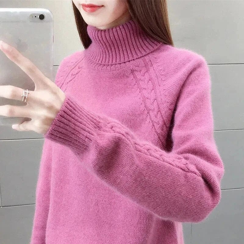 Rollkragenpullover - Strick Mit Raglanärmeln