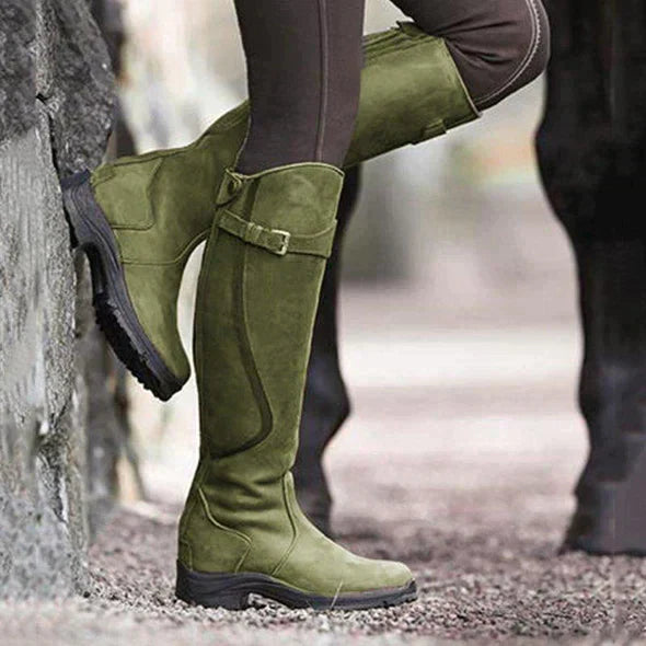 Kniehohe Reitstiefel - Klassischer Look mit Profilsohle