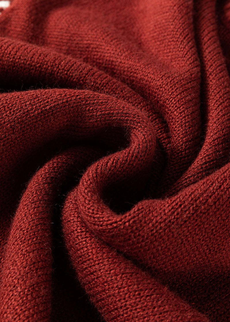 Strickpullover | Pullover Kontrastdetails mit Rundhalsausschnitt