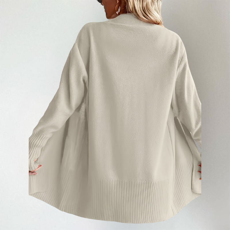 Lange Strickjacke - Weit Geschnitten und Stilvoll Offen