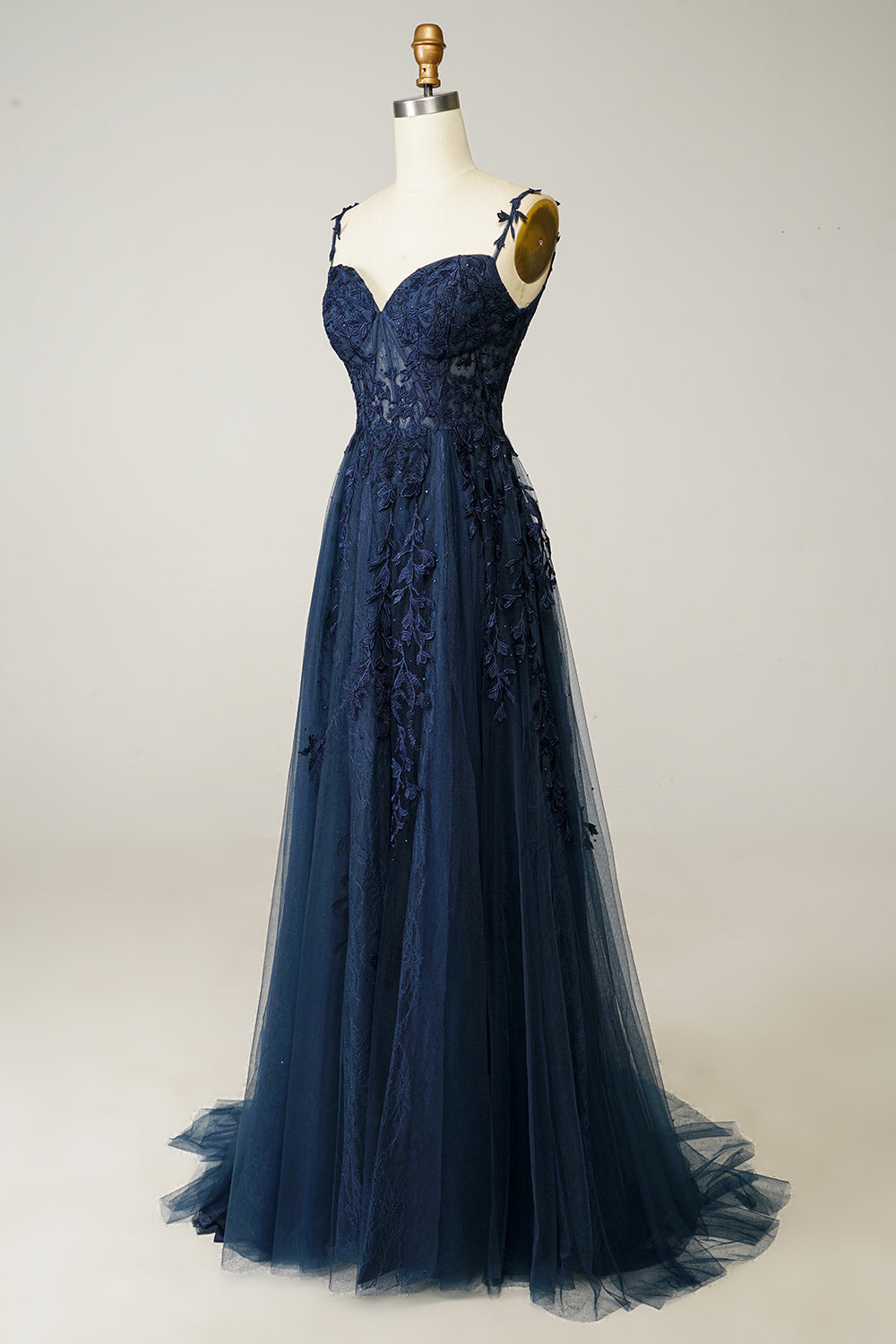 Damen Abend Elegante Tüll Maxi Kleid