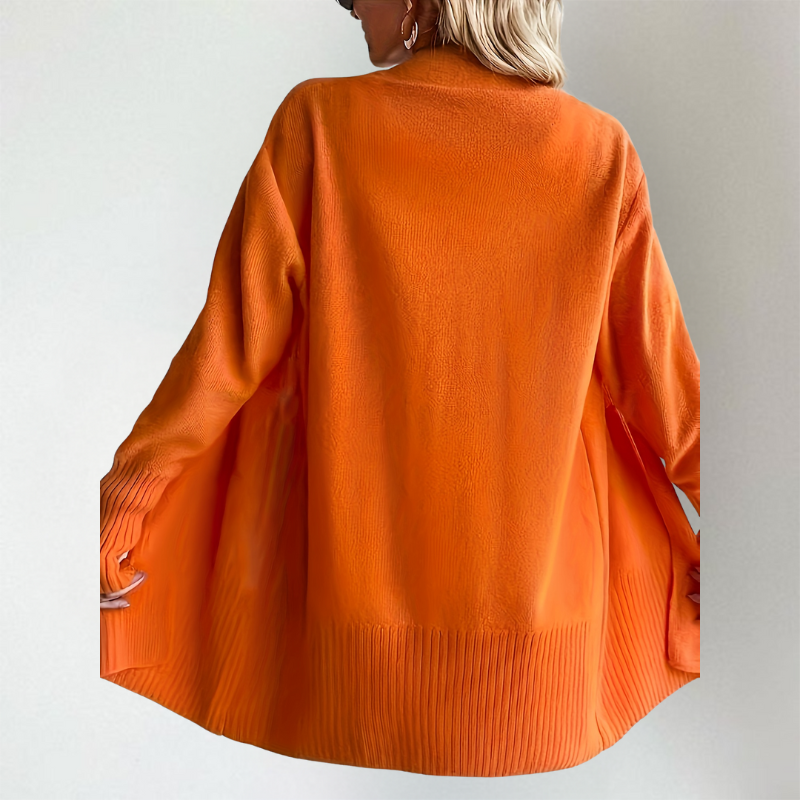 Lange Strickjacke - Weit Geschnitten und Stilvoll Offen