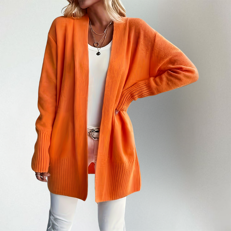 Lange Strickjacke - Weit Geschnitten und Stilvoll Offen