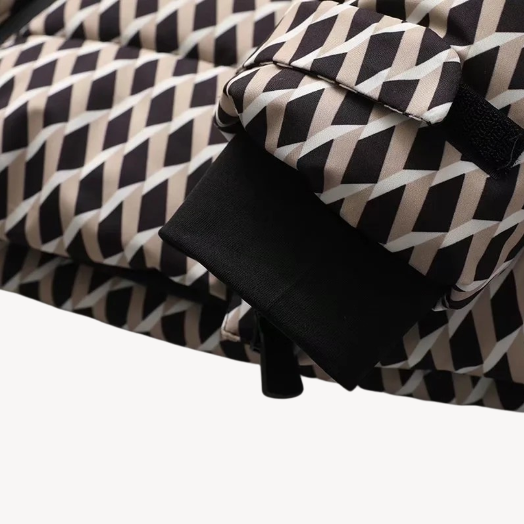 Skijacke Winterjacke | Steppjacke Tailliert mit Gürtel und Kapuze