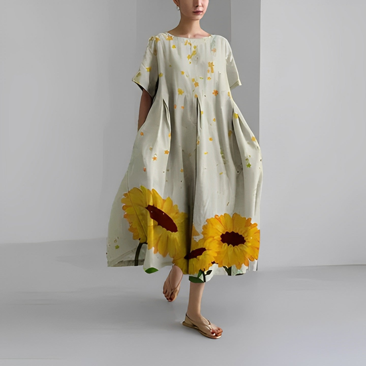 Damen Vintage Maxi Kleid