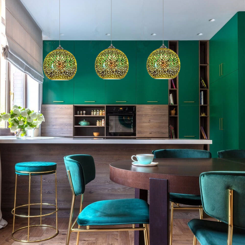 Pendelleuchte Modern | 3D Feuerwerk Glas Design