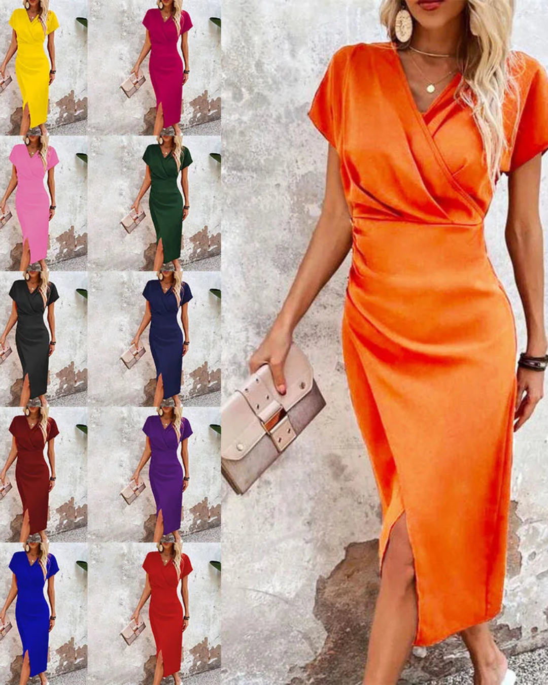 Damen Schlankmachende Elegante Maxi Kleid