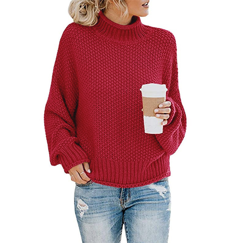 Strickpullover | Hoher Kragen Mit Lockerem Schnitt