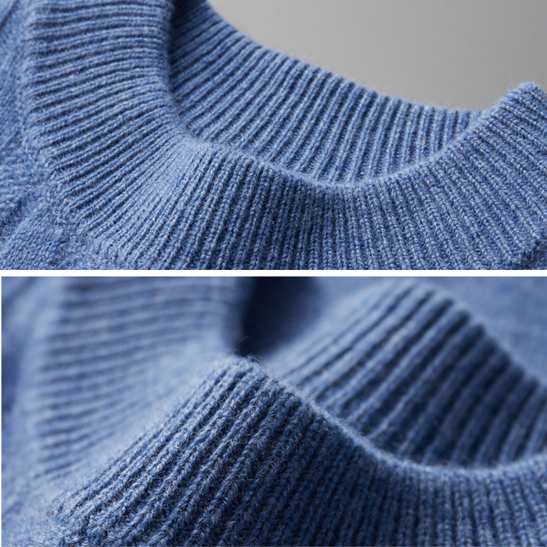 Pullover mit Zopfmuster - Gerippter Rundhalsausschnitt