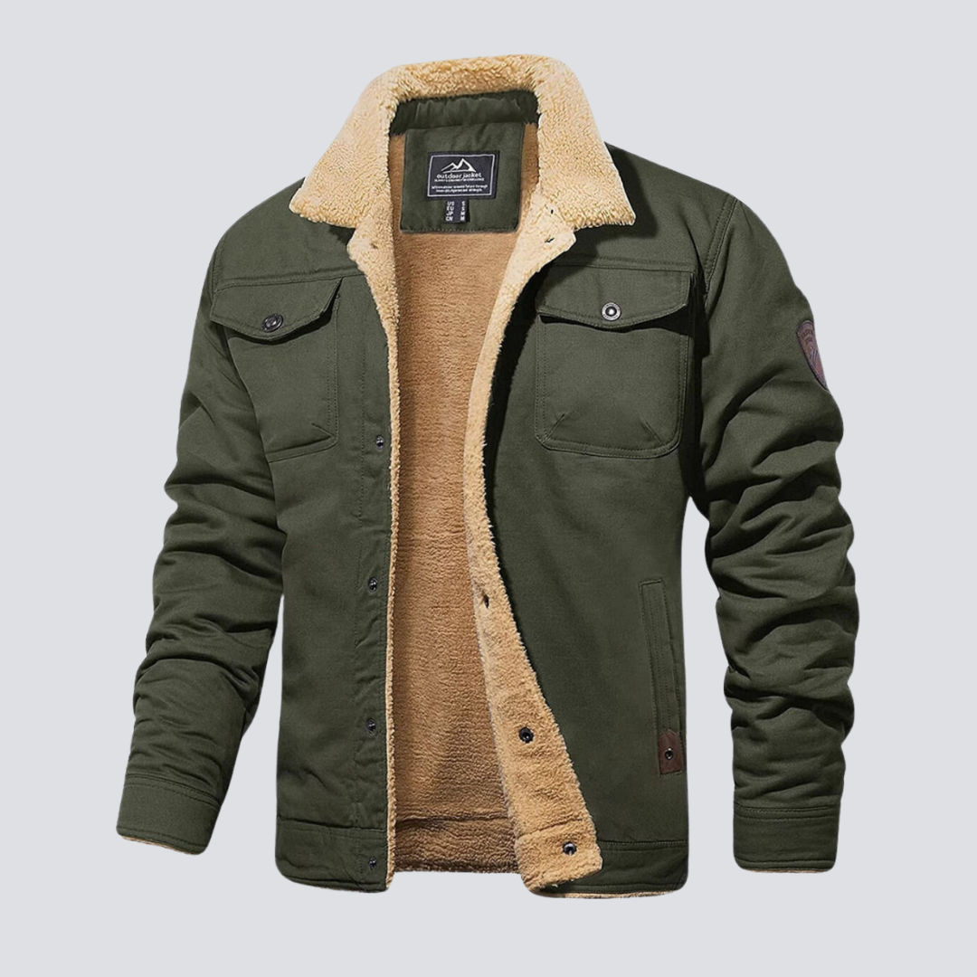 Winterjacke - Umlegekragen und Knopfverschluss