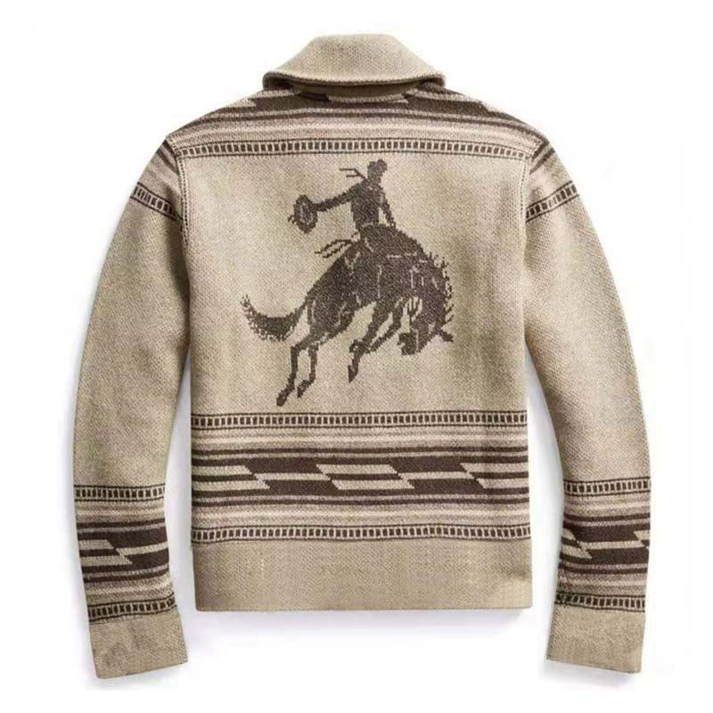 Schalkragen Mit Tiermotiv - Strickjacke Mit Knöpfen