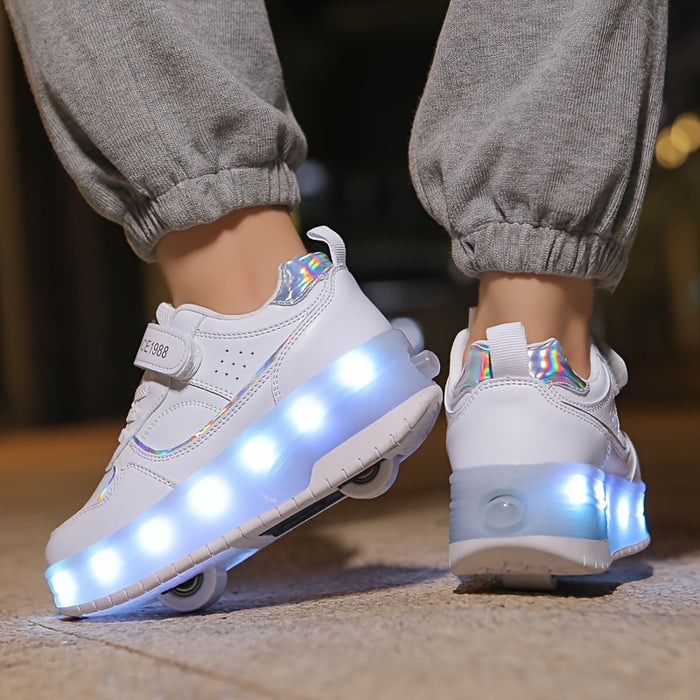 Roller Sneakers Kinder | Mit LED Rollen und Rutschfester Sohle