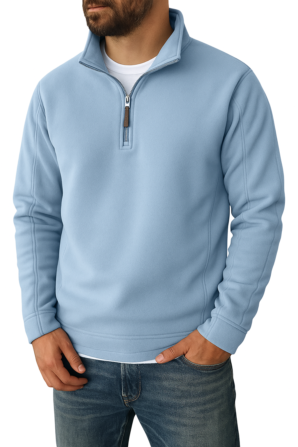 Pullover Halbreißverschluss | Klassischer Stehkragen