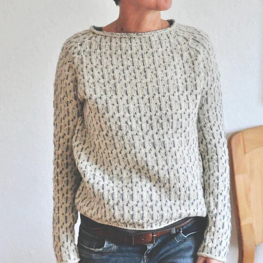 Pullover Mit Rundhalsausschnitt - Strickmuster