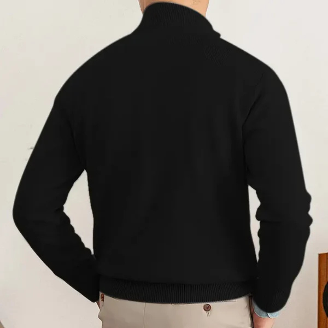 Pullover mit Reißverschluss - Stehkragen und Schmaler Schnitt
