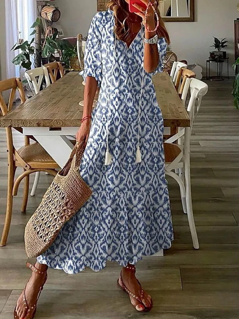 Damen Tunika Strand Maxi Kleid