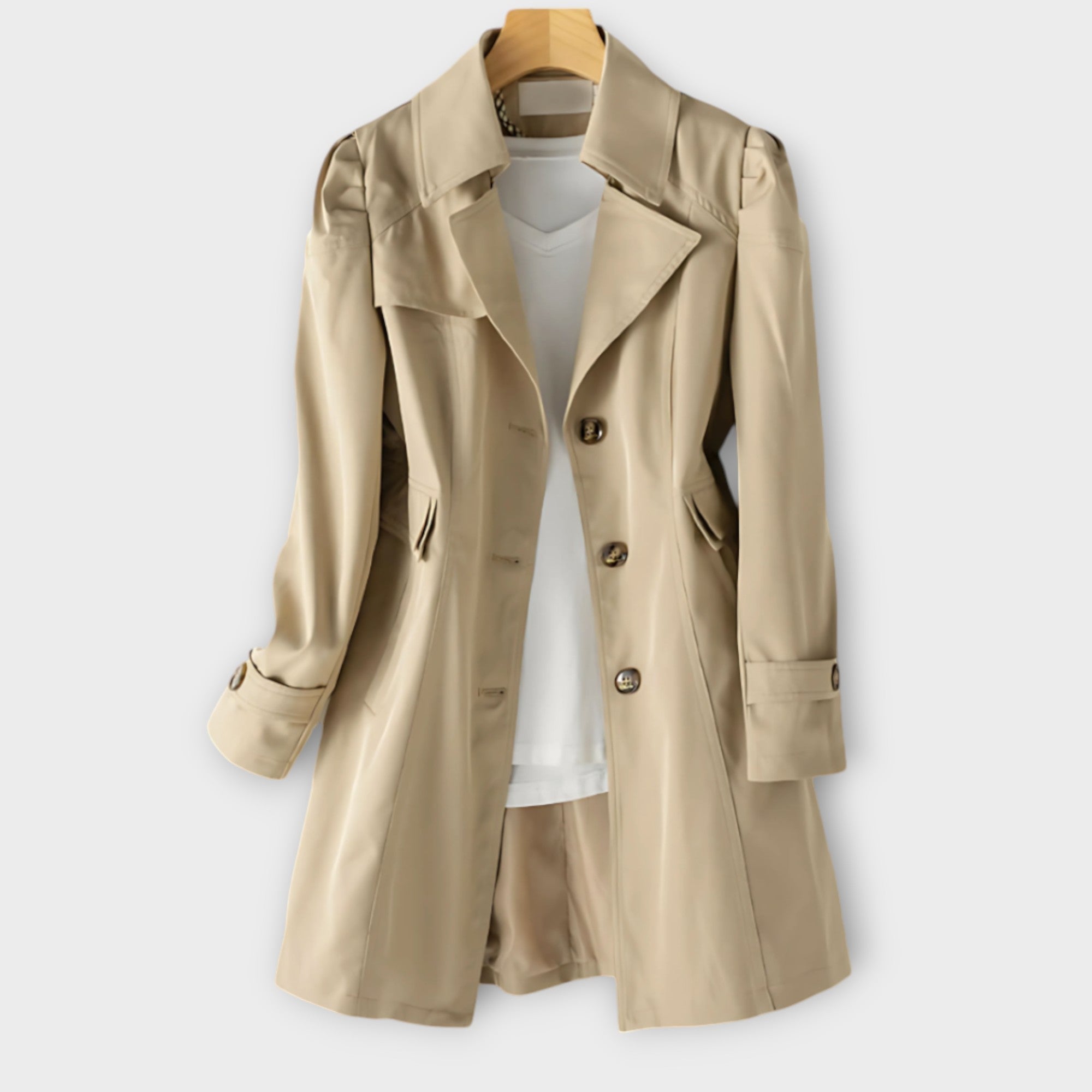 Trenchcoat | Klassischer Schnitt Mit Knopfverschluss