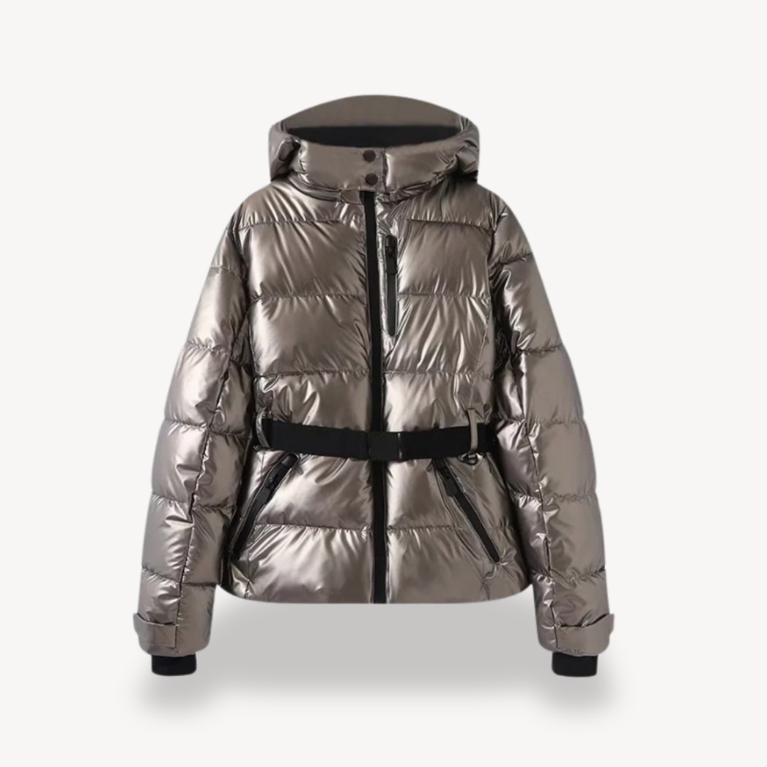Steppjacke Winter - Tailliert mit Gürtel und Kapuze