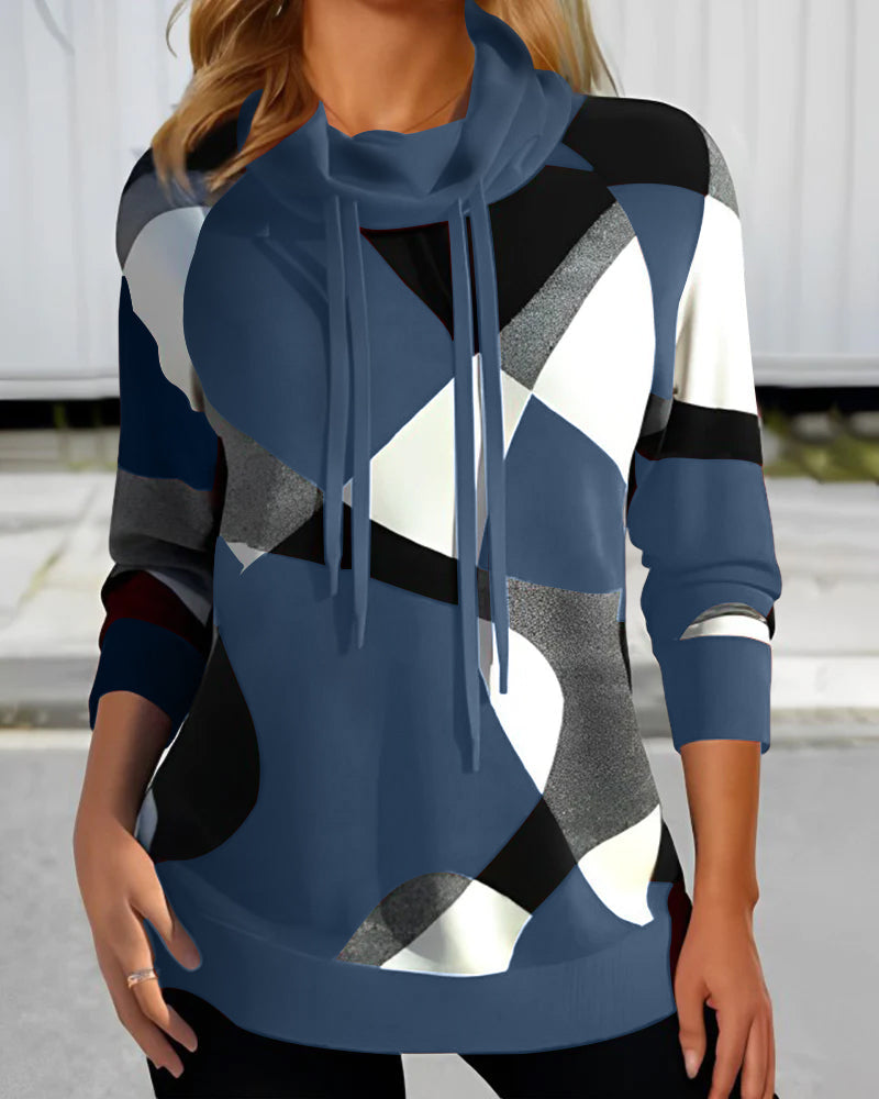 Pullover Mit Muster - Lockere Passform Mit Rollkragen