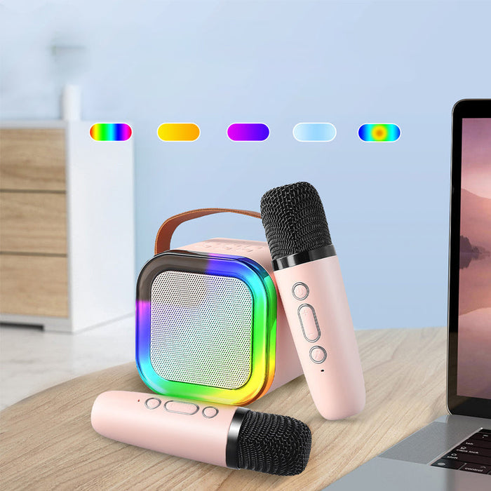 Karaoke Anlage Mit Kabellosen Mikrofonen | Tragbares Mini System