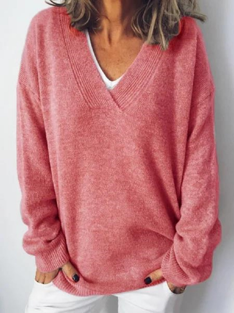 Pullover Sweater | Locker V Ausschnitt