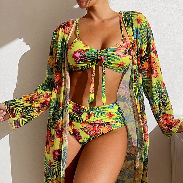 Damen Hoher Taille Bikini Set