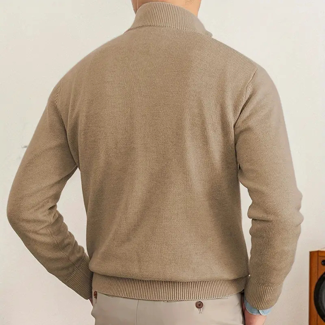 Pullover mit Reißverschluss - Stehkragen und Schmaler Schnitt
