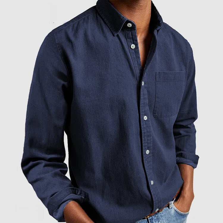 Herren Langarm Flanel Bluse