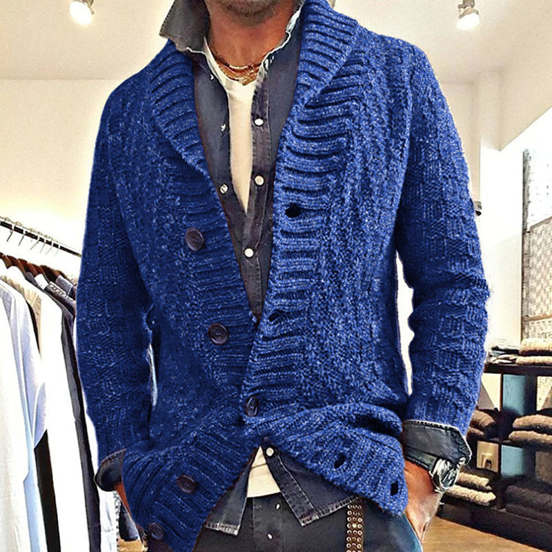 Strickjacke Mit Knöpfen - Breiter Schalkragen