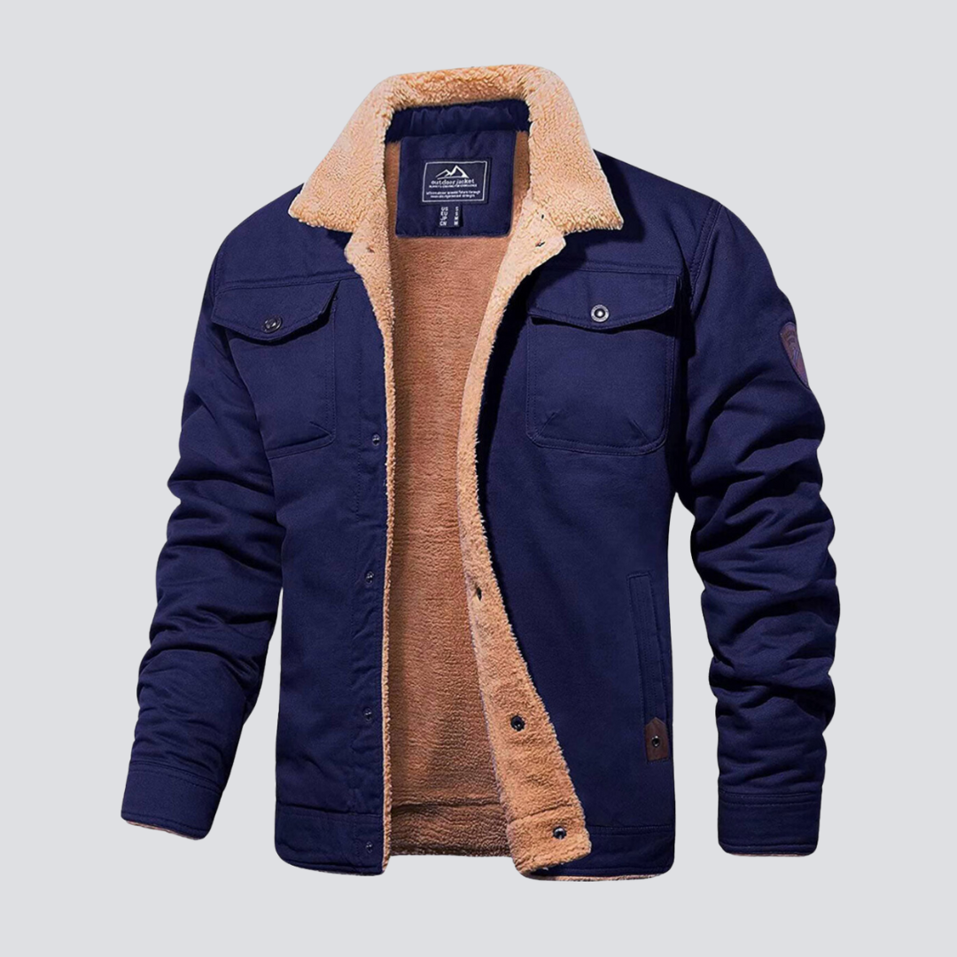 Winterjacke - Umlegekragen und Knopfverschluss