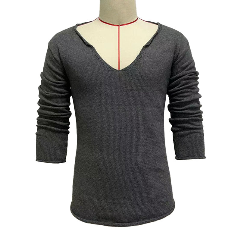 Strickpullover V Ausschnitt | Langarm Lockerer Schnitt