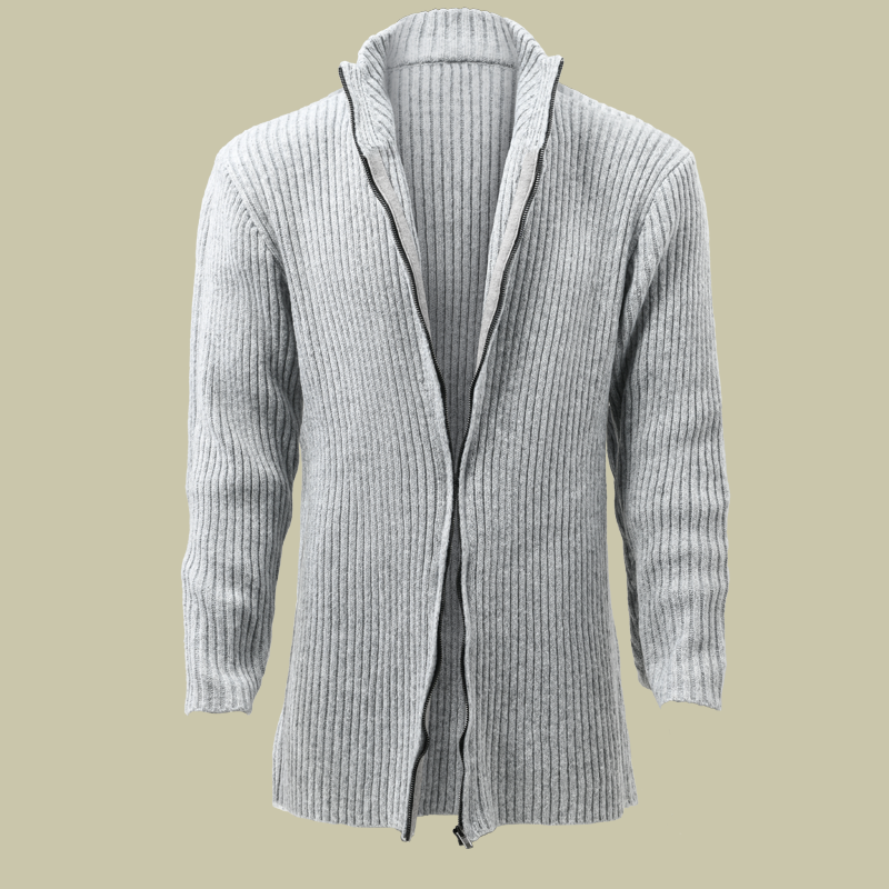 Langer Gerippter Schnitt - Strickjacke Mit Stehkragen