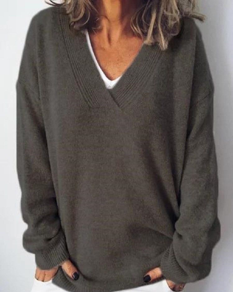 Pullover Sweater | Locker V Ausschnitt