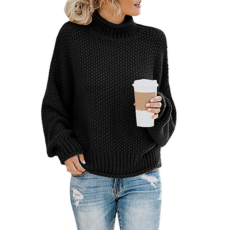 Strickpullover | Hoher Kragen Mit Lockerem Schnitt