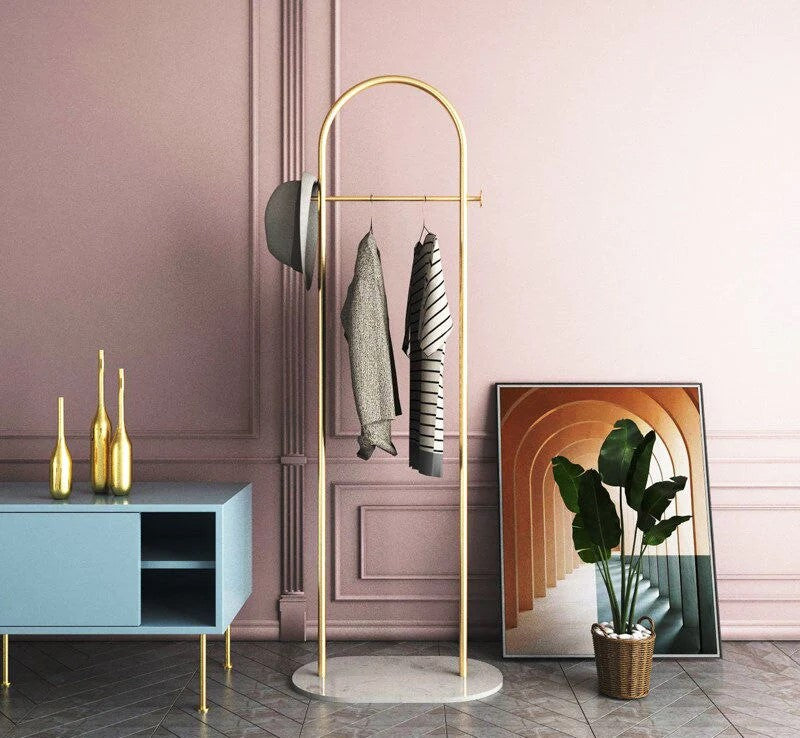 Garderobenständer mit Marmorfuß | Moderner Kleiderständer für Eingangsbereich