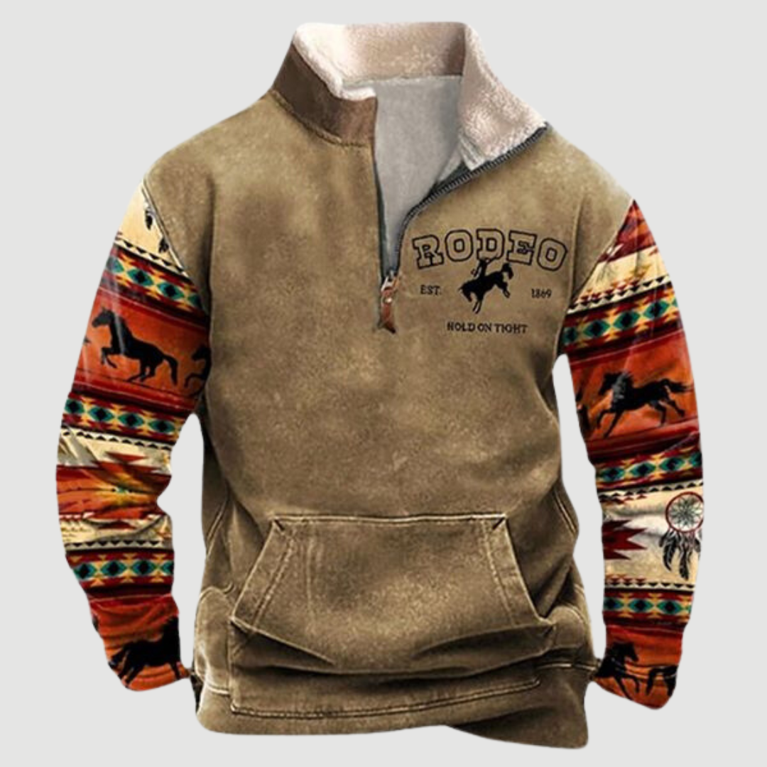 Pullover Reißverschluss | Ethno Muster Ärmel