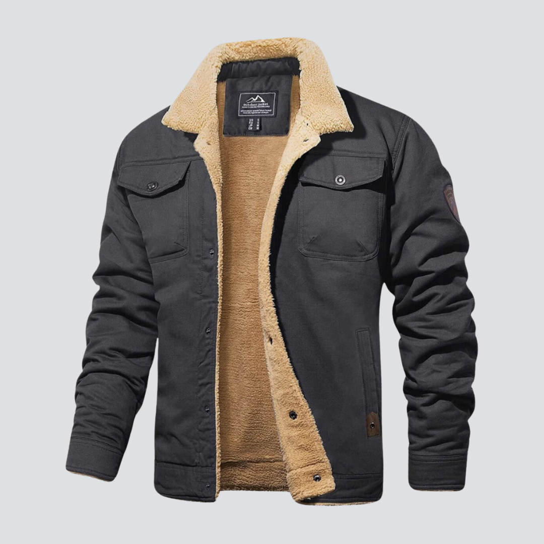 Winterjacke - Umlegekragen und Knopfverschluss