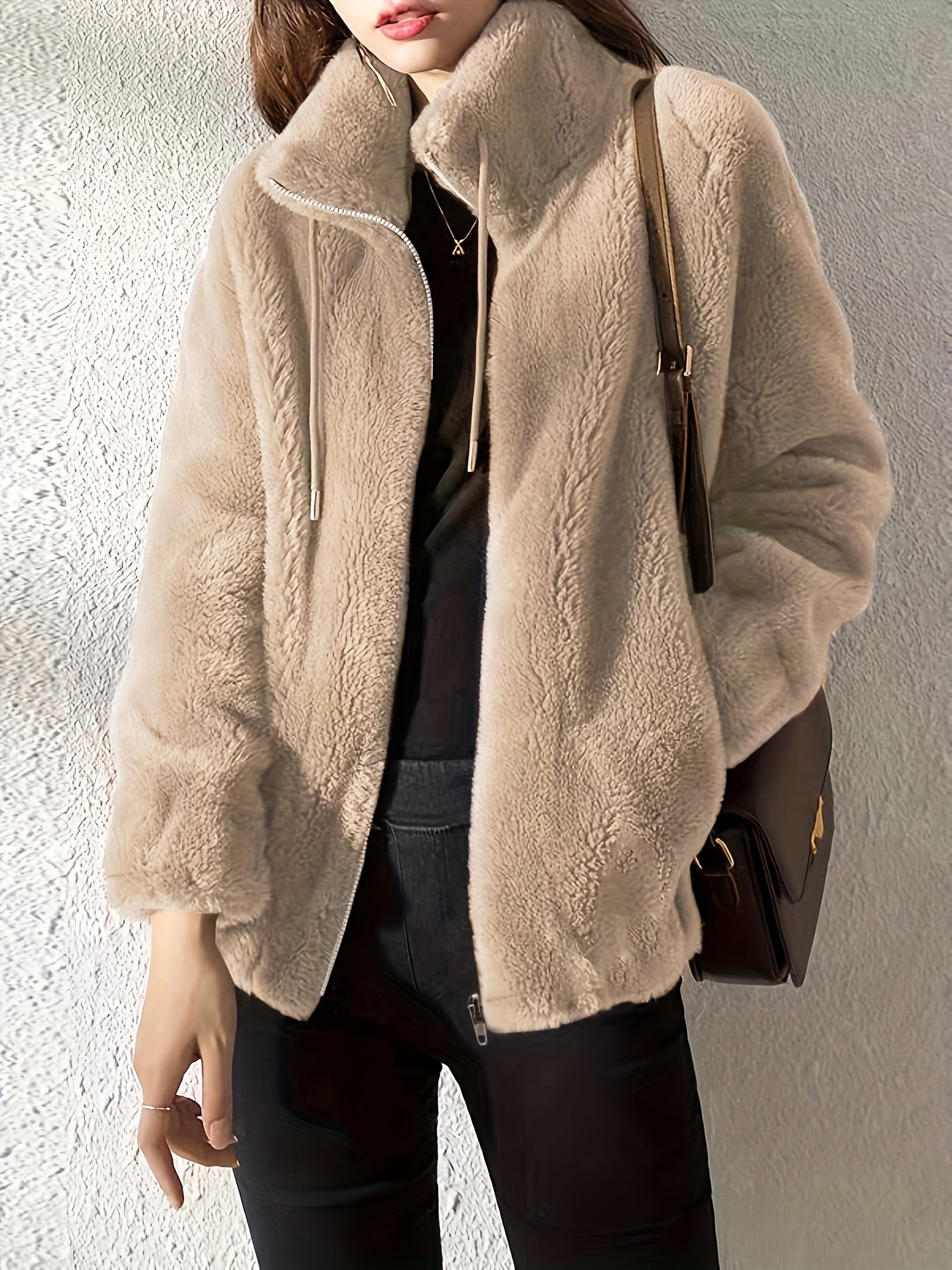 Winterjacke - Lockerer Schnitt mit Reißverschluss